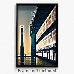 Pixel Art Poster - Tall Quay (8 Bit Psychedelic Trippy Weird Video Game Print)