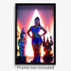 Pixel Art Poster - Exotic Statue (8 Bit Psychedelic Trippy Video Game Print)