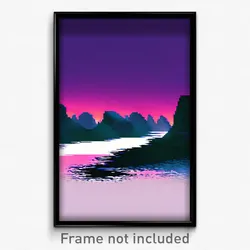 Pixel Art Poster - Famous Outland (8 Bit Psychedelic Trippy Video Game Print)