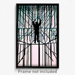 Pixel Art Poster - Complex Wire Frame Firth (8 Bit Psychedelic Video Game Print)