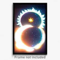 Pixel Art Poster - Stimulating Sun And Moon (8 Bit Psychedelic Video Game Print)