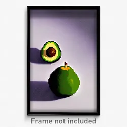 Pixel Art Poster - Average Avocado (8 Bit Psychedelic Trippy Video Game Print)
