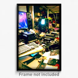 Pixel Art Poster - Cluttered Dell (8 Bit Psychedelic Trippy Video Game Print)