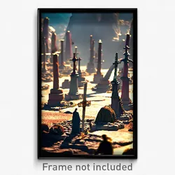 Pixel Art Poster - Amazing Boneyard (8 Bit Psychedelic Trippy Video Game Print)