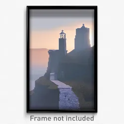 Pixel Art Poster - White Promontory (8 Bit Psychedelic Trippy Video Game Print)