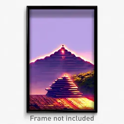 Pixel Art Poster - Unknown Ziggurat (8 Bit Psychedelic Trippy Video Game Print)