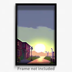 Pixel Art Poster - Musty Vale (8 Bit Psychedelic Trippy Weird Video Game Print)