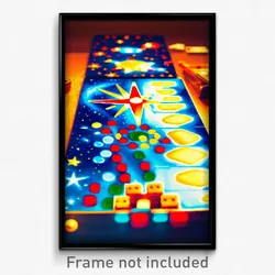 Pixel Art Poster - Starry Board Game (8 Bit Psychedelic Trippy Video Game Print)