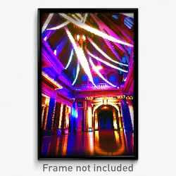 Pixel Art Poster - Flashy Architecture (8 Bit Psychedelic Video Game Print)