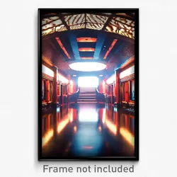 Pixel Art Poster - Prestigious Landing (8 Bit Psychedelic Video Game Print)