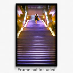 Pixel Art Poster - Gargantuan Stair (8 Bit Psychedelic Trippy Video Game Print)