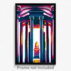 Pixel Art Poster - Marvelous Pillar (8 Bit Psychedelic Trippy Video Game Print)