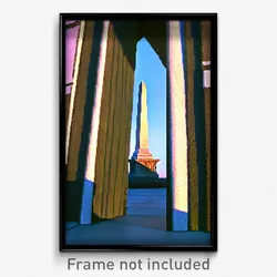Pixel Art Poster - Far Obelisk (8 Bit Psychedelic Trippy Weird Video Game Print)