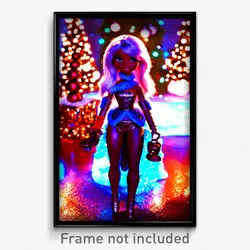 Pixel Art Poster - Bronze Christmas (8 Bit Psychedelic Trippy Video Game Print)