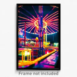 Pixel Art Poster - Complicated Fairground (8 Bit Psychedelic Video Game Print)