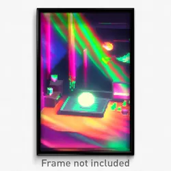 Pixel Art Poster - Glitch Art Den (8 Bit Psychedelic Trippy Video Game Print)