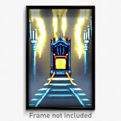 Pixel Art Poster - Distant Throne (8 Bit Psychedelic Trippy Video Game Print)