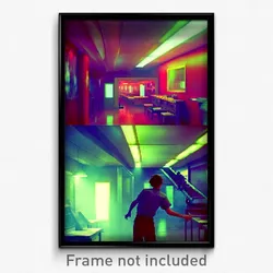 Pixel Art Poster - Dizzying Safehouse (8 Bit Psychedelic Video Game Print)