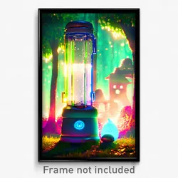 Pixel Art Poster - Enchanted Blender (8 Bit Psychedelic Trippy Video Game Print)