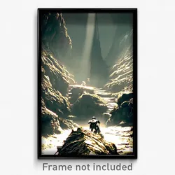 Pixel Art Poster - Cavernous Trenches (8 Bit Psychedelic Video Game Print)
