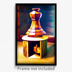 Pixel Art Poster - Wooden Gambit (8 Bit Psychedelic Trippy Video Game Print)