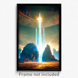 Pixel Art Poster - Colossal Portal (8 Bit Psychedelic Trippy Video Game Print)