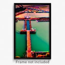 Pixel Art Poster - Interesting Jetty (8 Bit Psychedelic Trippy Video Game Print)