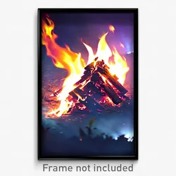 Pixel Art Poster - Slimy Fire (8 Bit Psychedelic Trippy Weird Video Game Print)