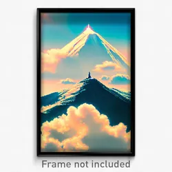 Pixel Art Poster - Bright Peak (8 Bit Psychedelic Trippy Weird Video Game Print)