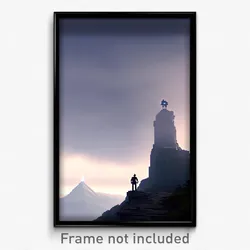 Pixel Art Poster - Mysterious Summit (8 Bit Psychedelic Trippy Video Game Print)