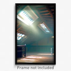 Pixel Art Poster - Peaceful Attic (8 Bit Psychedelic Trippy Video Game Print)