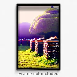 Pixel Art Poster - Different Apiary (8 Bit Psychedelic Trippy Video Game Print)