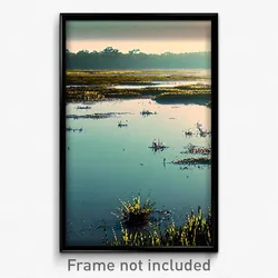 Pixel Art Poster - Uneven Wetland (8 Bit Psychedelic Trippy Video Game Print)