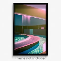 Pixel Art Poster - Droopy Pool (8 Bit Psychedelic Trippy Weird Video Game Print)