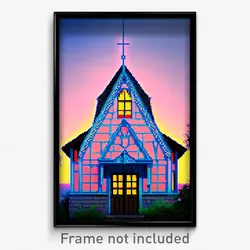 Pixel Art Poster - Stained Gable (8 Bit Psychedelic Trippy Video Game Print)