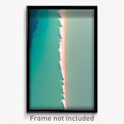 Pixel Art Poster - Light Blue Coast (8 Bit Psychedelic Trippy Video Game Print)