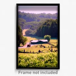 Pixel Art Poster - Dense Ranch (8 Bit Psychedelic Trippy Weird Video Game Print)