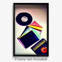 Pixel Art Poster - Simple Vinyl Record (8 Bit Psychedelic Video Game Print)
