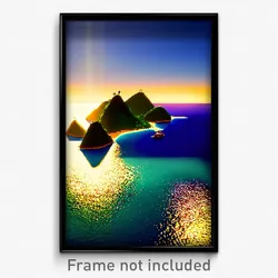 Pixel Art Poster - Different Island (8 Bit Psychedelic Trippy Video Game Print)