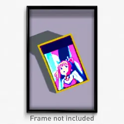 Pixel Art Poster - Rectangular Anime (8 Bit Psychedelic Trippy Video Game Print)