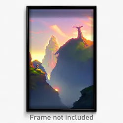 Pixel Art Poster - Imaginary Chasm (8 Bit Psychedelic Trippy Video Game Print)