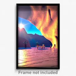 Pixel Art Poster - Artistic Mesa (8 Bit Psychedelic Trippy Video Game Print)