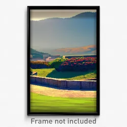 Pixel Art Poster - Distant Hills (8 Bit Psychedelic Trippy Video Game Print)