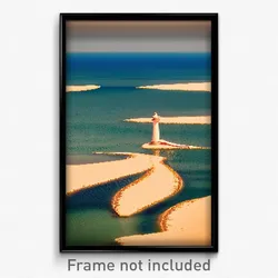 Pixel Art Poster - Elegant Seascape (8 Bit Psychedelic Trippy Video Game Print)
