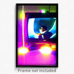 Pixel Art Poster - Shiny Television (8 Bit Psychedelic Trippy Video Game Print)