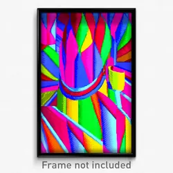 Pixel Art Poster - Multicolored Barony (8 Bit Psychedelic Video Game Print)