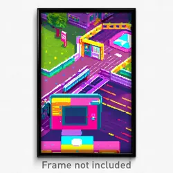 Pixel Art Poster - Tidy Campus (8 Bit Psychedelic Trippy Weird Video Game Print)