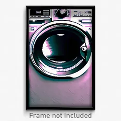 Pixel Art Poster - Unkempt Washing Machine (8 Bit Psychedelic Video Game Print)