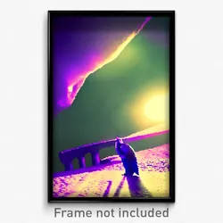 Pixel Art Poster - Violet Promontory (8 Bit Psychedelic Trippy Video Game Print)