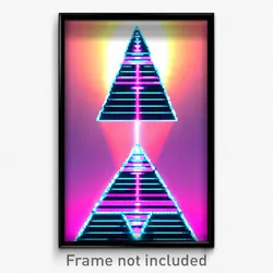 Pixel Art Poster - Creative Pyramid (8 Bit Psychedelic Trippy Video Game Print)